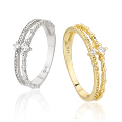 925 Ασημένιο Δαχτυλίδι Επιχρυσωμένο 18k με Ζιργκόν 3ΑΑΑ