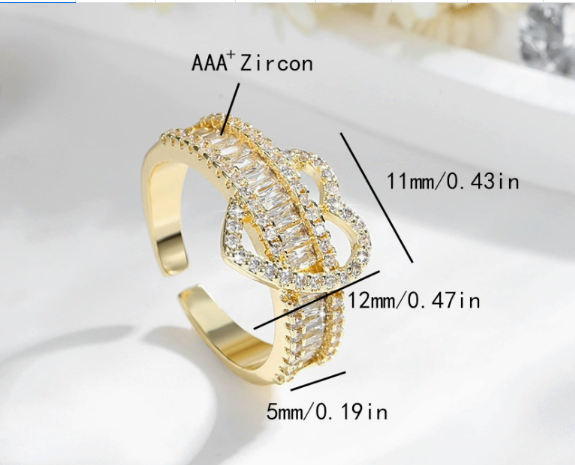 Premium Επίχρυσο Δαχτυλίδι από Χαλκό με 3ΑΑΑ Ζιργκόν